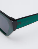 Óculos de Sol Gatinho Facetado Acetato - Verde Escuro