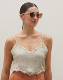 Óculos de Sol Arredondado Acetato - Bege