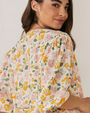 Robe Estampado Mangas Bufantes - Tropical Garden Liberty