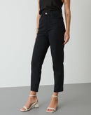 Calça Mom de Sarja - Preto