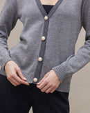 Cardigan Curto de Tricot - Cinza