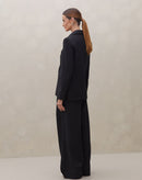 Blazer Alongado de Linho - Preto