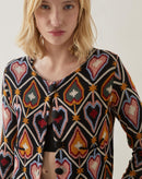 Jaqueta Cropped Tricot Jacquard  - Anturio Wallpaper