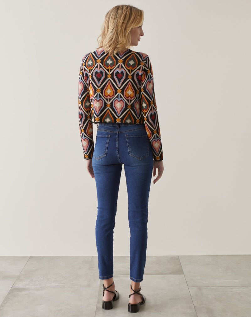 Jaqueta Cropped Tricot Jacquard  - Anturio Wallpaper