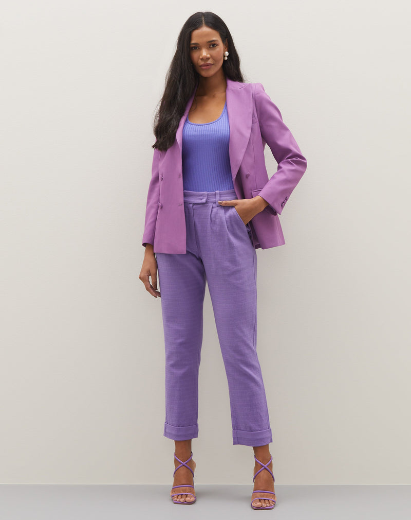 Calça Slouchy Texturizada  - Lilás