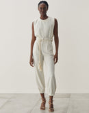 Calça Jogger com Cinto  - Cru