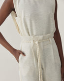 Calça Jogger com Cinto  - Cru