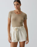 Shorts Malha Texturizada - Cru