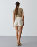 Shorts Malha Texturizada - Cru