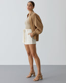 Shorts Malha Texturizada - Cru