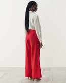 Calça Wide Viscolinho Entremeios - Vermelho