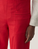 Calça Wide Viscolinho Entremeios - Vermelho