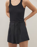 Shorts Crepe Amarração Cintura - Preto