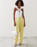 Calça Reta Alfaiataria - Amarelo