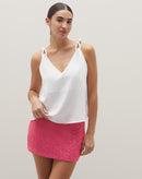 Saia Curta Paetê - Pink
