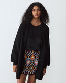 Cardigan Alongado com Manga Longa - Preto