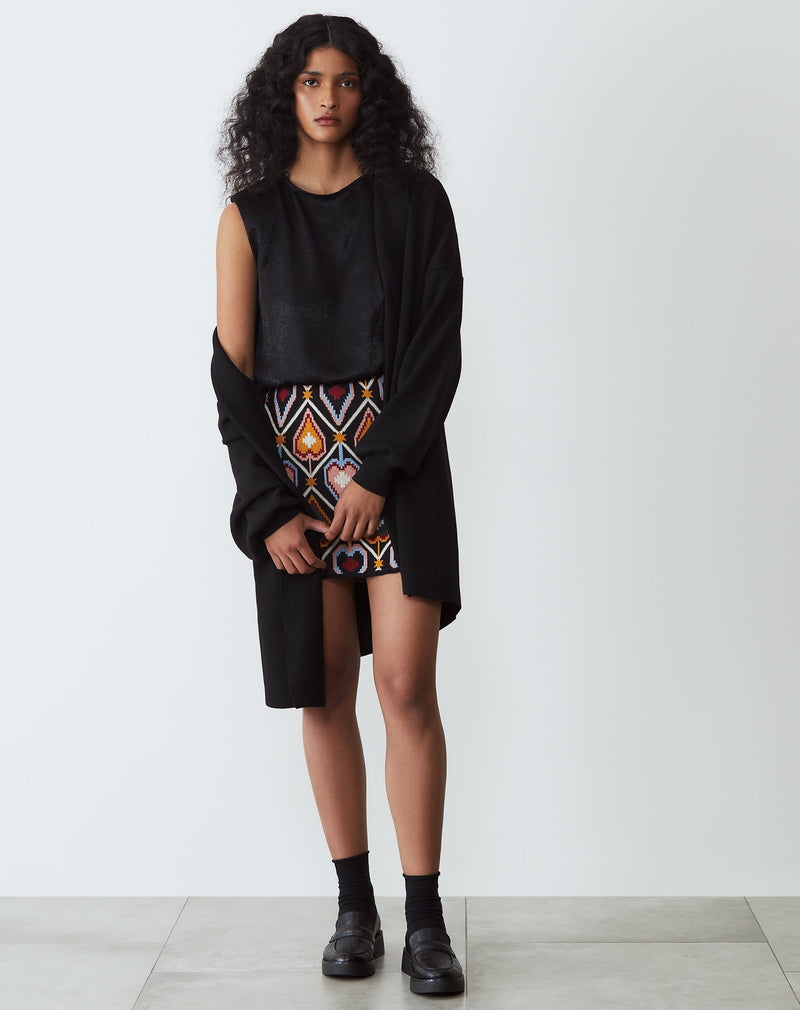 Cardigan Alongado com Manga Longa - Preto