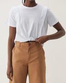 Calça Sarja com Elastano Wide Cropped  - Caramelo