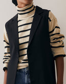 Colete Alfaiataria Abertura Lateral - Preto