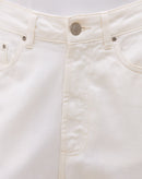 Calça Reta Cropped de Sarja - Off-white