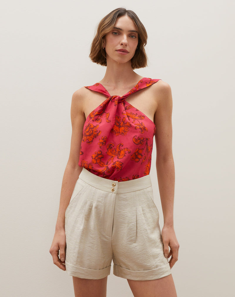 Shorts Alfaiataria Pregas - Areia