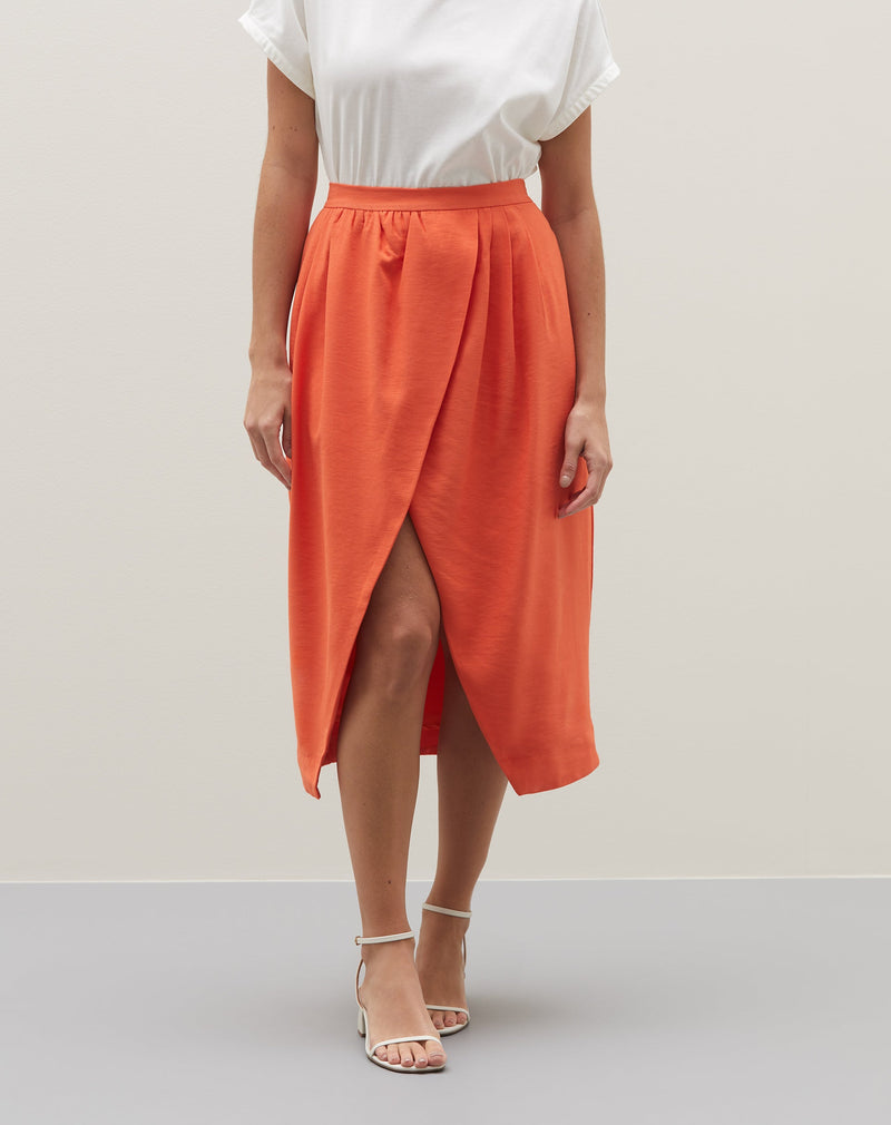 Saia Barra Afunilada Alfaiataria  - Laranja