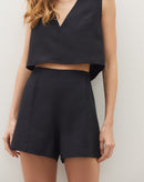 Shorts Alfaiataria de Linho  - Preto