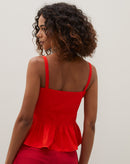 Blusa com Peplum na Barra - Vermelho