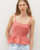 Blusa com Peplum na Barra - Rosa Claro