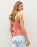 Blusa com Peplum na Barra - Rosa Claro