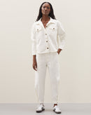 Jaqueta Oversized de Sarja - Cru