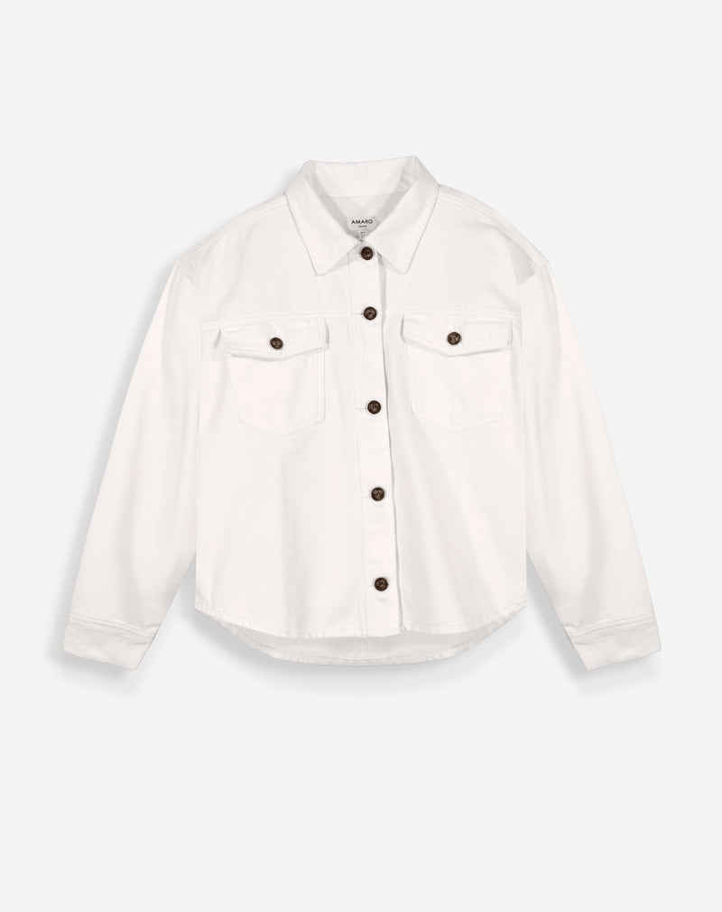 Jaqueta Oversized de Sarja - Cru