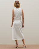 Saia Midi com Fenda Frontal Alfaiataria - Off-white