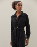 Macacão Manga Longa de Sarja - Preto