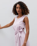 Vestido Midi Alfaiataria com Amarração - Rosa Claro