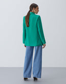 Blazer Regular Gola Redonda - Verde