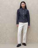 Jaqueta Acinturada Jeans - Azul Escuro