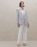 Blazer Alongado Pied de Poule - Cinza