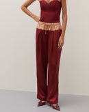 Calça Jogger Bicolor - Vinho