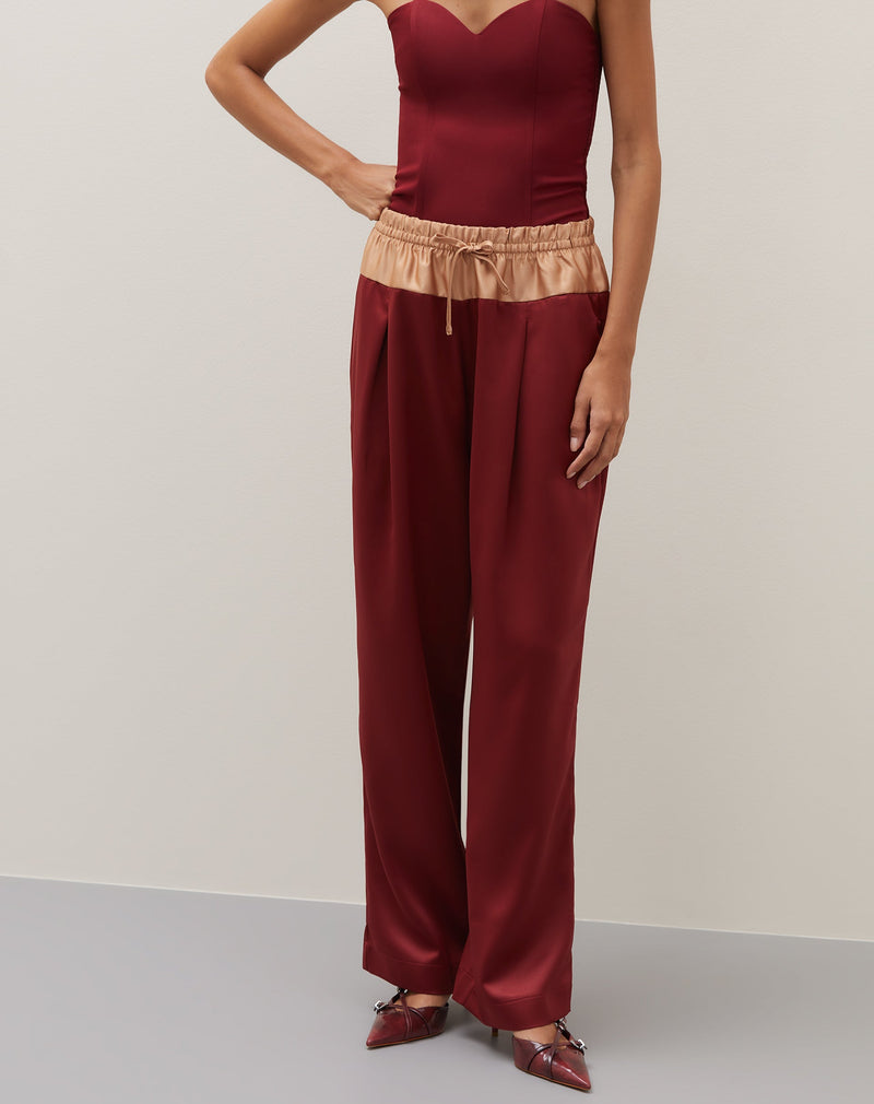 Calça Jogger Bicolor - Vinho