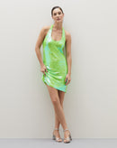 Vestido Curto Paetê Regata - Verde Limão