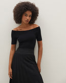 Blusa Tricot Ombro a Ombro - Preto