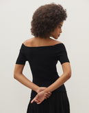 Blusa Tricot Ombro a Ombro - Preto