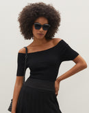 Blusa Tricot Ombro a Ombro - Preto