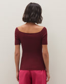Blusa Tricot Ombro a Ombro - Vinho