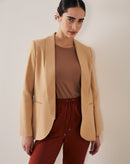 T-shirt Manga Longa de Algodão Pima Decote Redondo - Capuccino