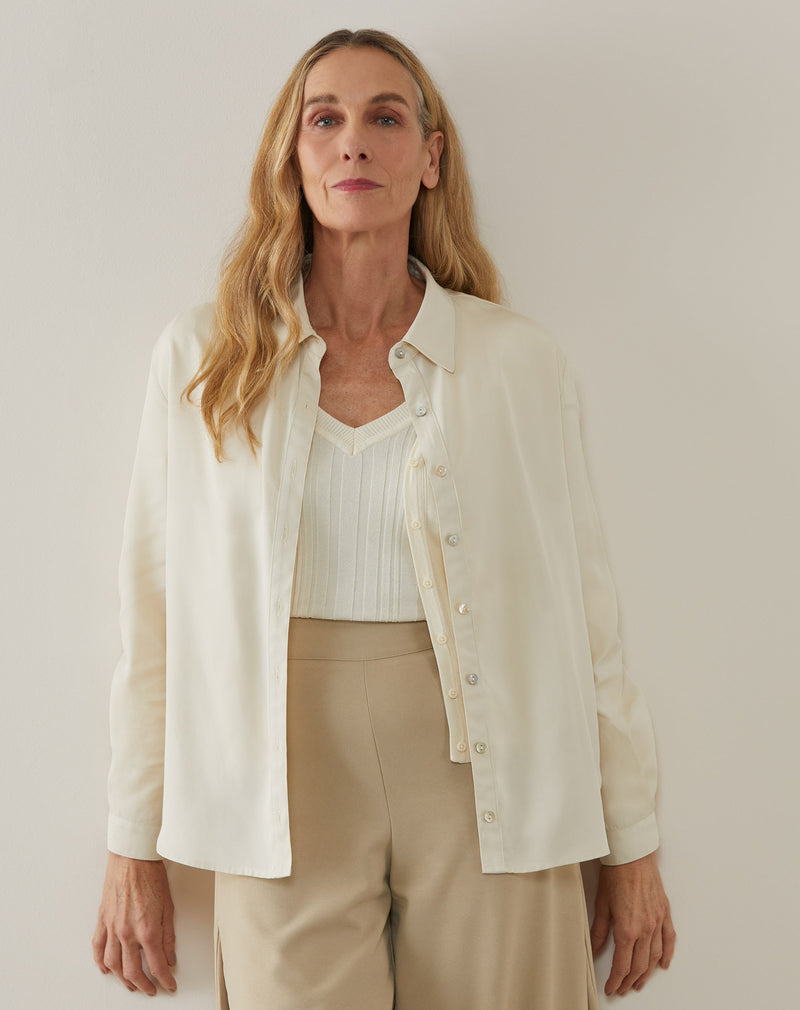 Camisa Ampla de Lyocel Special Edition - Areia