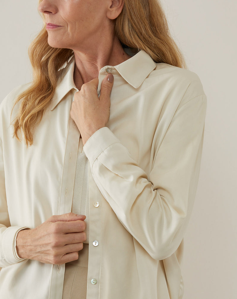 Camisa Ampla de Lyocel Special Edition - Areia