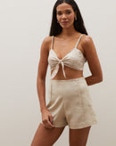 Bralete de Laise com Alça Trançada - Areia