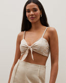 Bralete de Laise com Alça Trançada - Areia